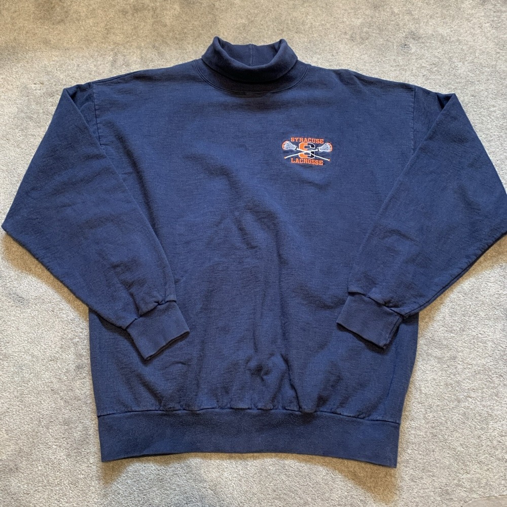 Syracuse Lacrosse‎ turtleneck sweatshirt Jones & Mitchell Vintage Heavy XL